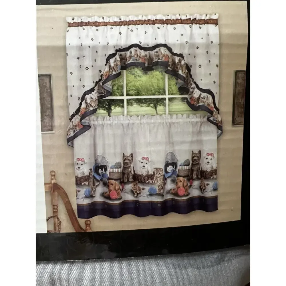 PRECIOUS PRINTED TIER & SWAG WINDOW CURTAIN SET 57